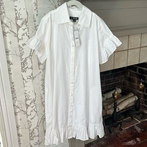 NWT Jcrew poplin Ruffle Dress with slip